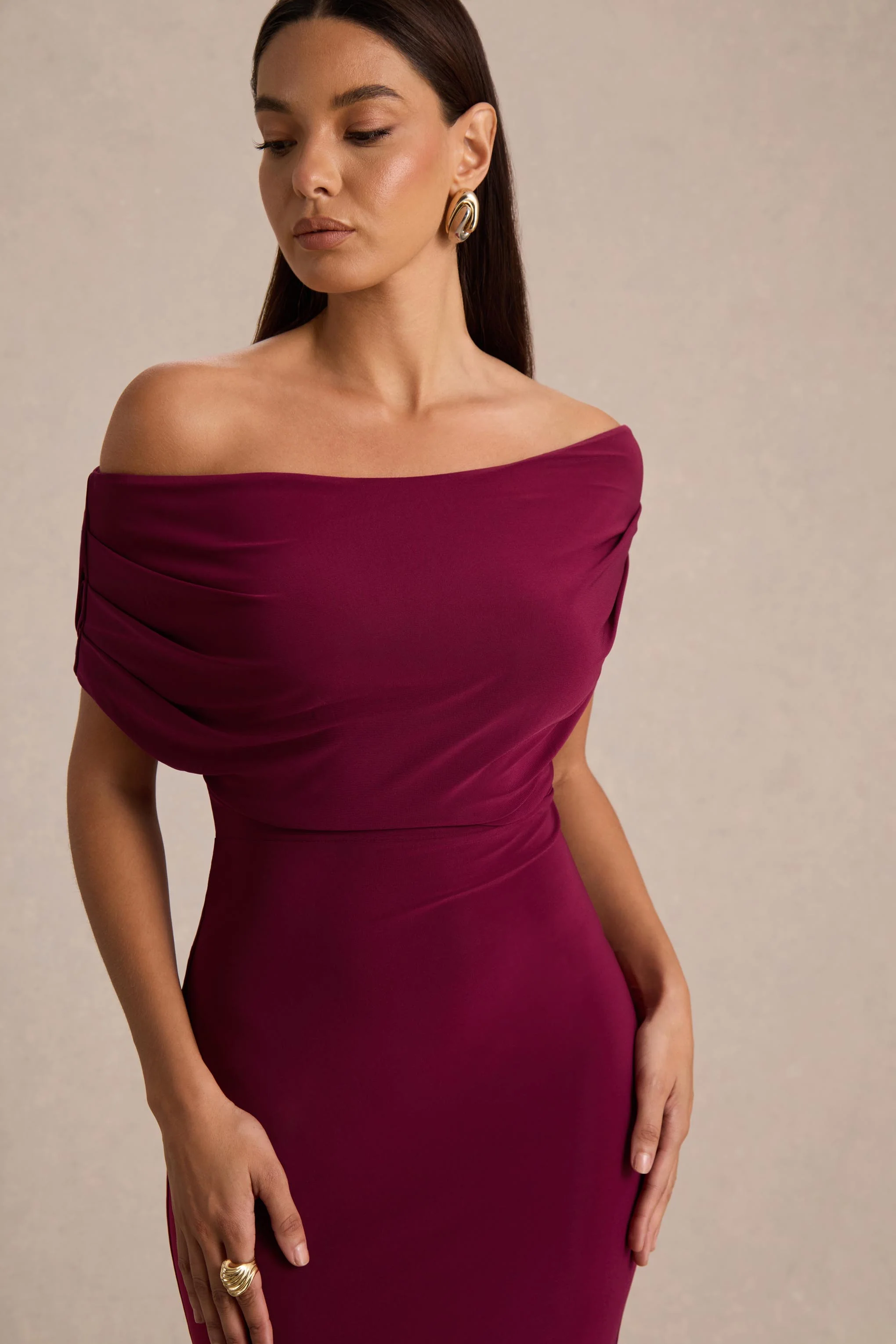 Bowden | Bessenrode Bardot Hals Maxi Jurk - Image 3