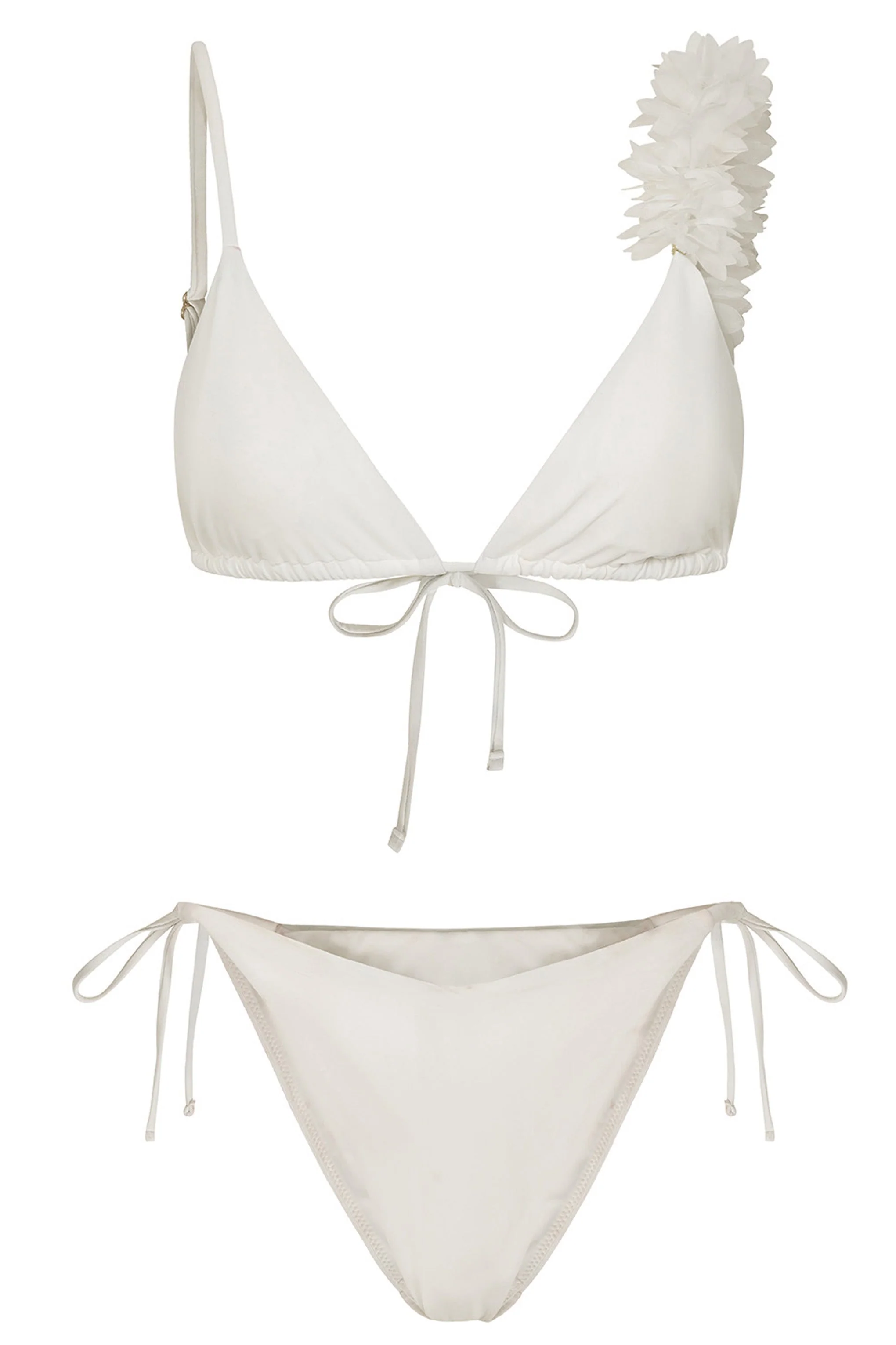 Cassia | Witte Triangel Bikini Top met Rucherand - Image 6