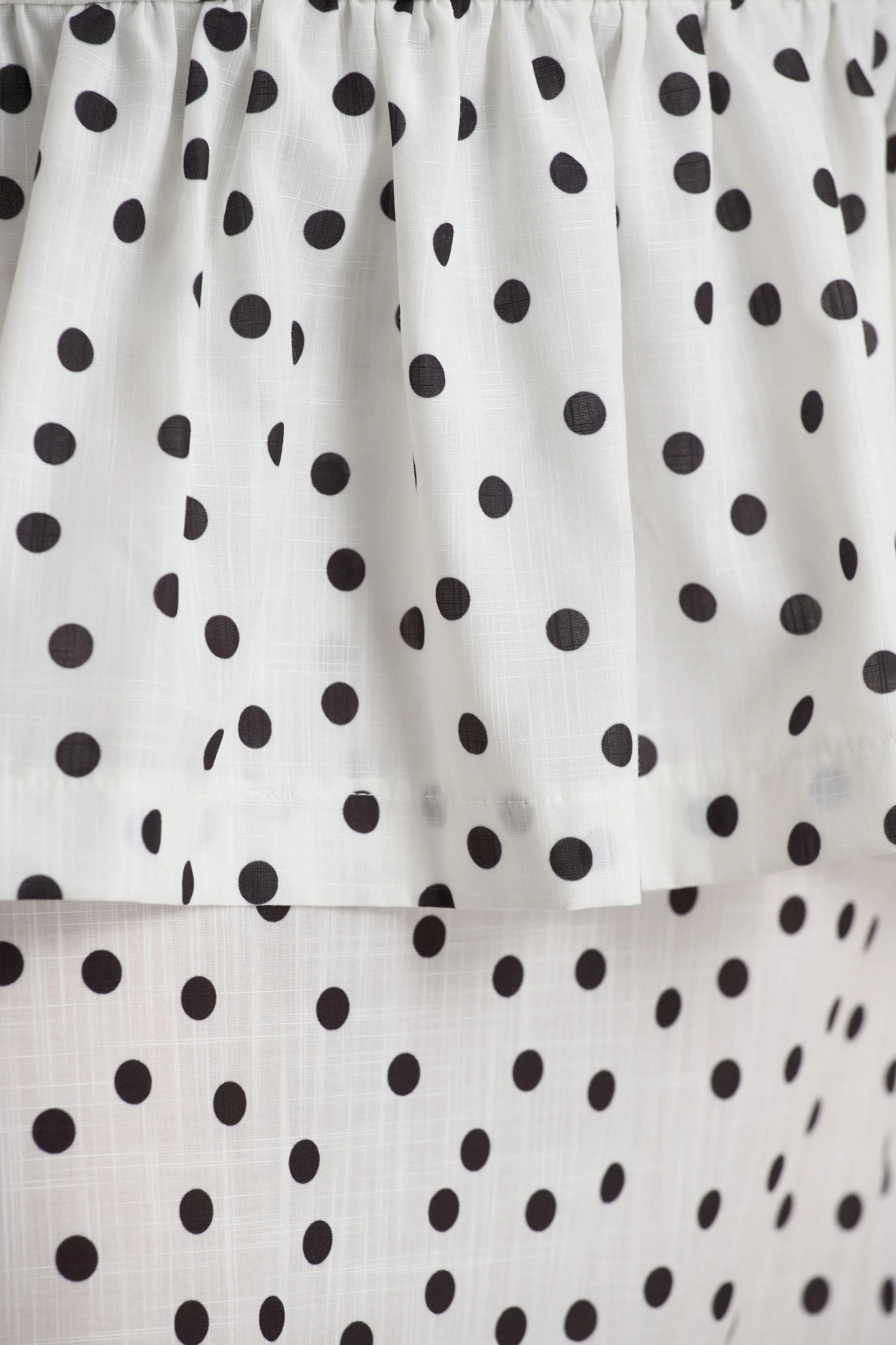 Emry | Witte Polka Dot Maxi-Rok Met Hoge Taille En Ruches detail - Image 7