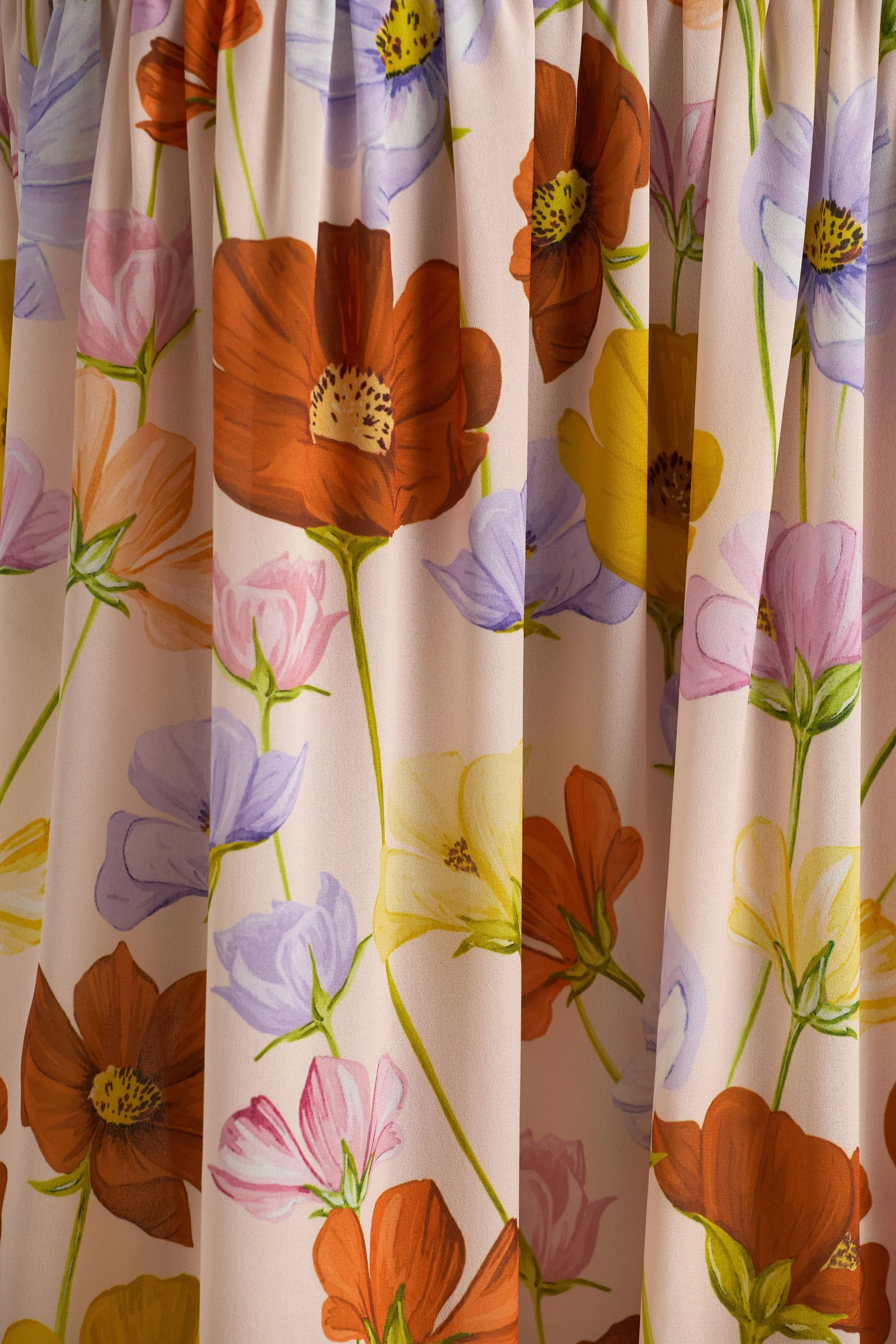 Ginny | Felle Bloemenprint Split Maxi Jurk Met Pof Mouwen - Image 7