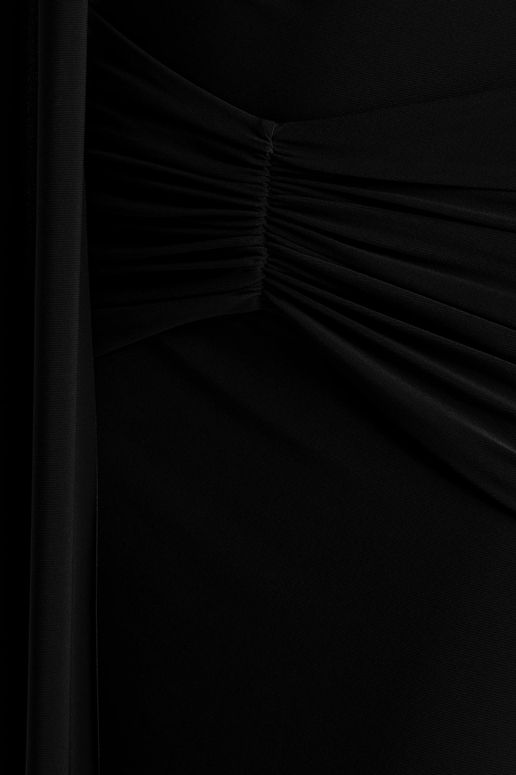 Hyla | Zwarte Hoge Hals Maxi Jurk Met Ceintuur Detail - Image 6