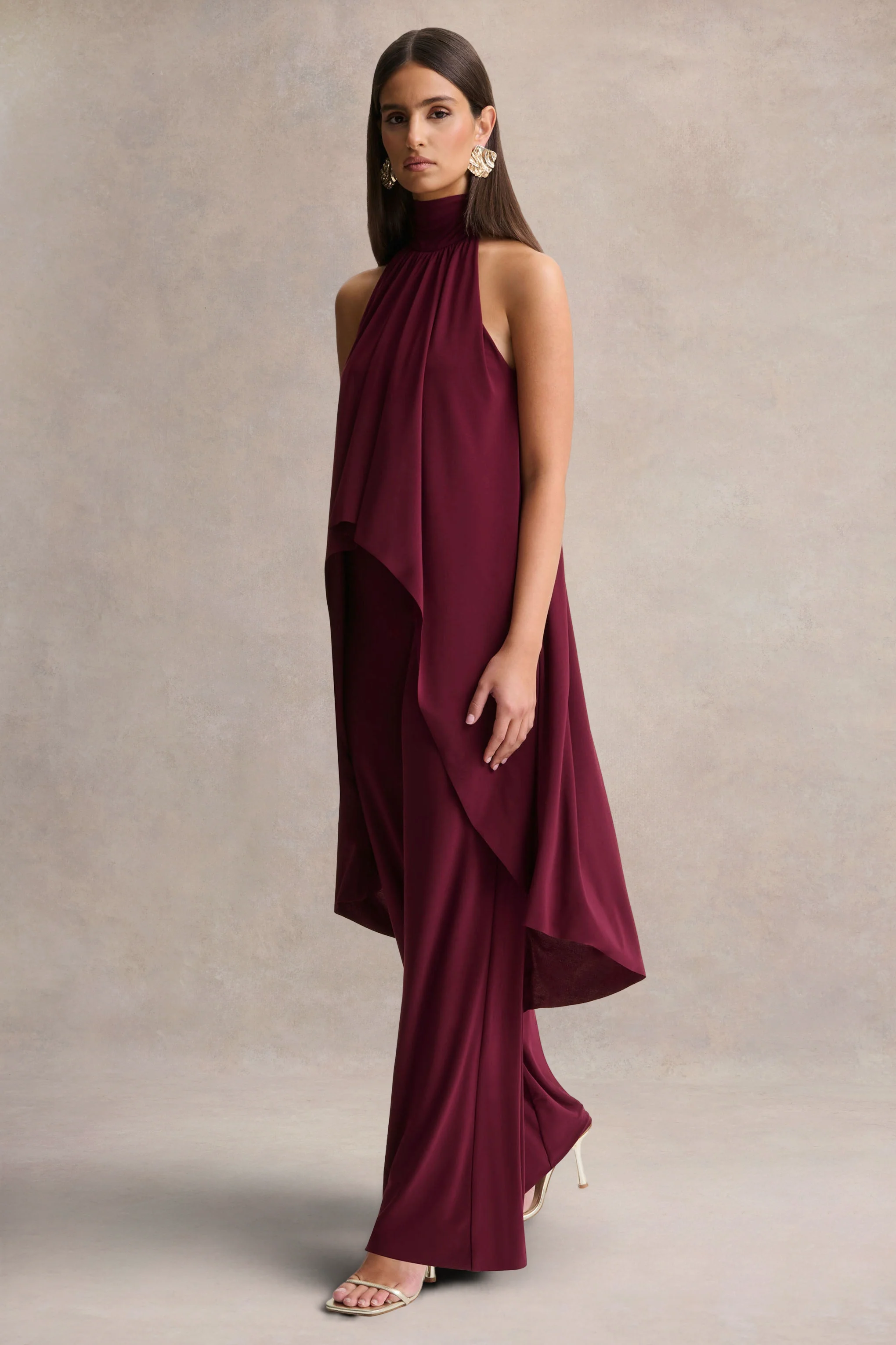 Jadzia | Bordeaux Hoge Hals Jumpsuit - Image 5