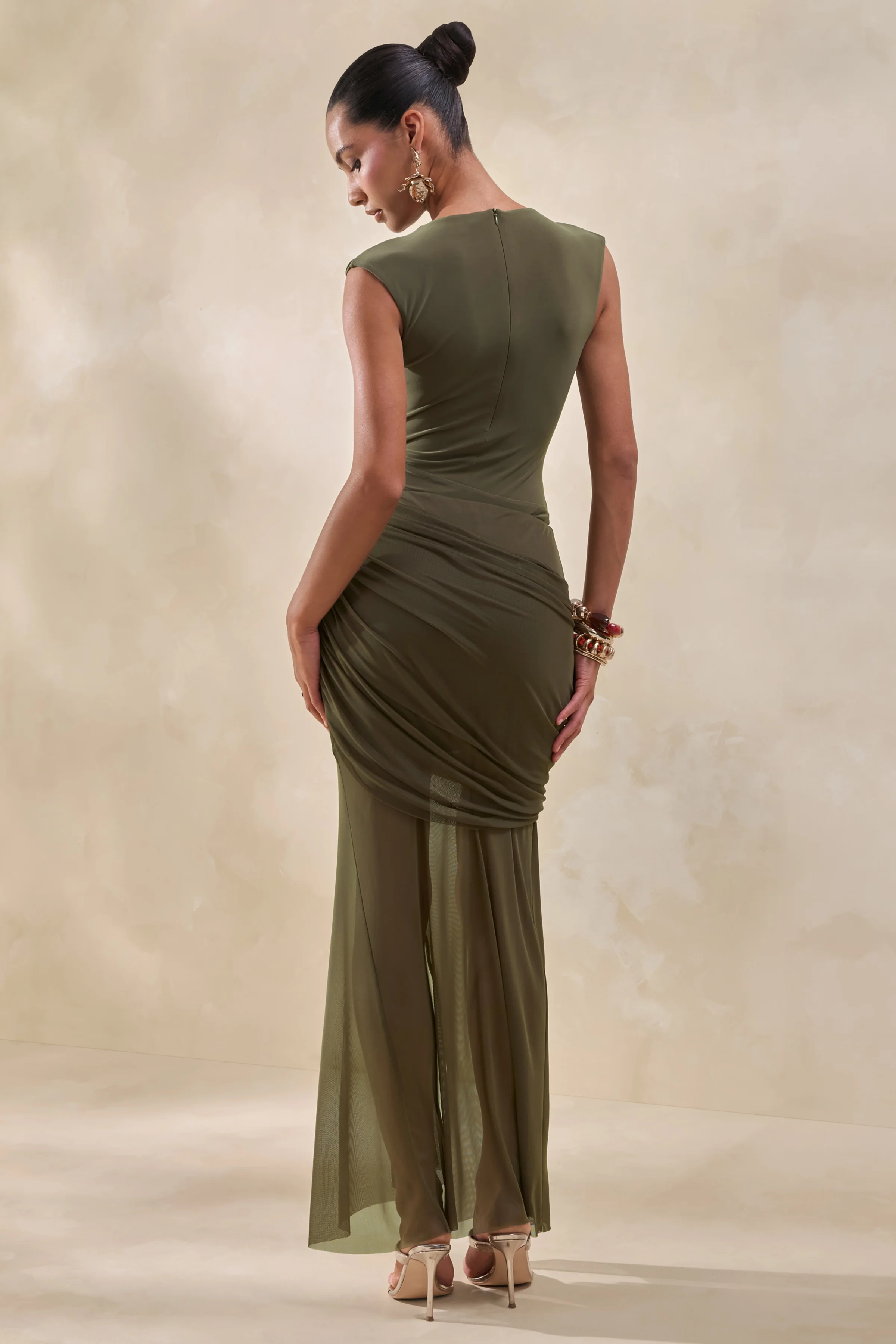 Kessia | Kaki Body met Mesh Detail - Image 3
