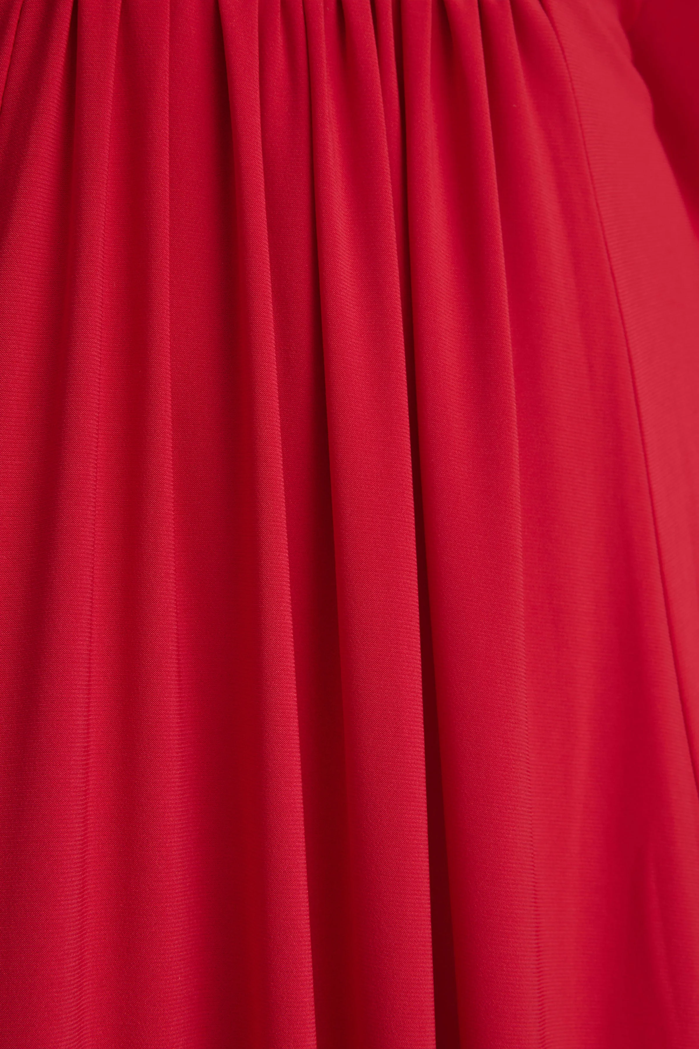 Romilly | Rode Diepe V-Hals Maxi Jurk met Gerimpelde Details - Image 6