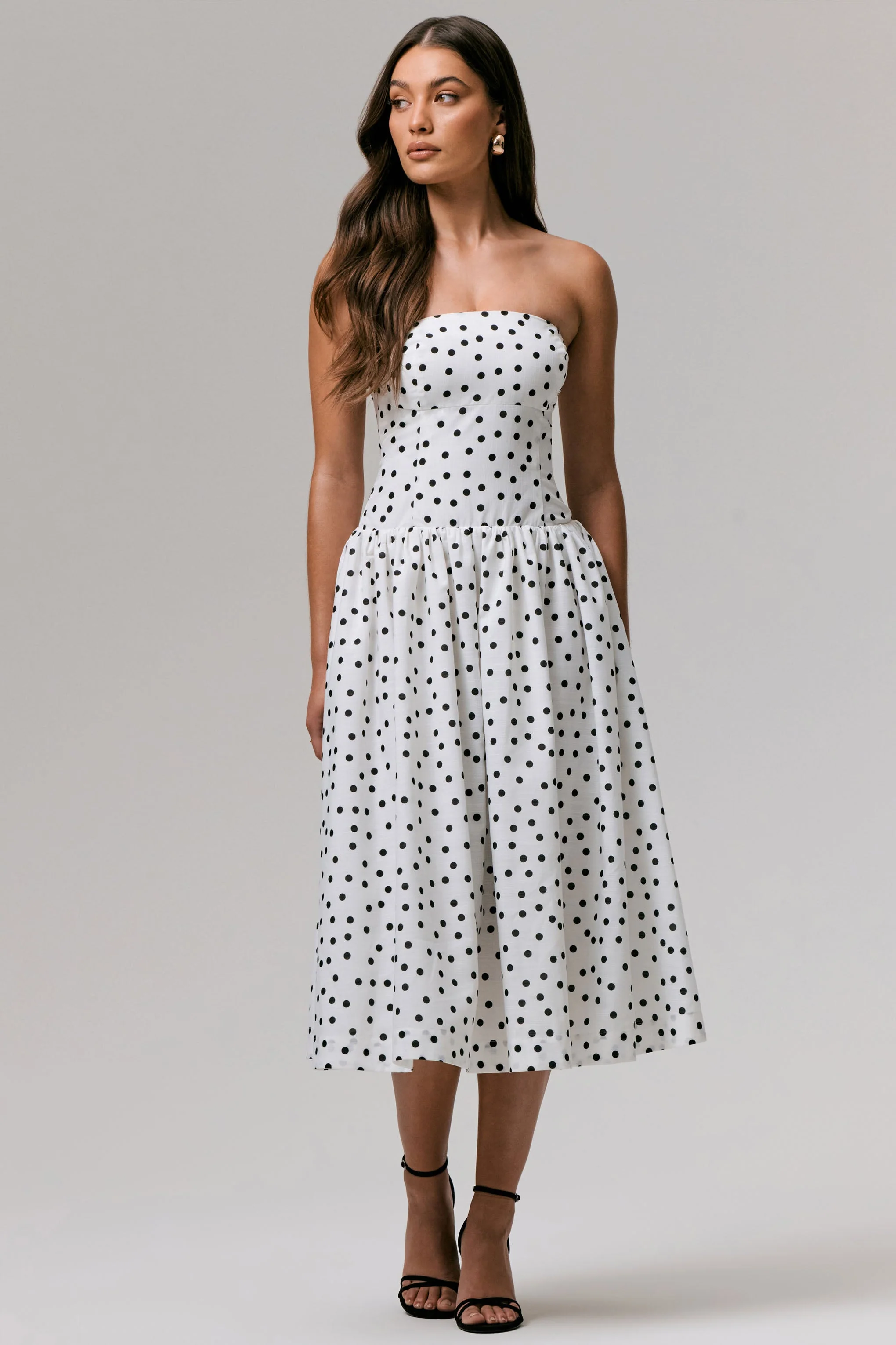 Triumph | Stippen Print Bandeau Middi Jurk - Image 3