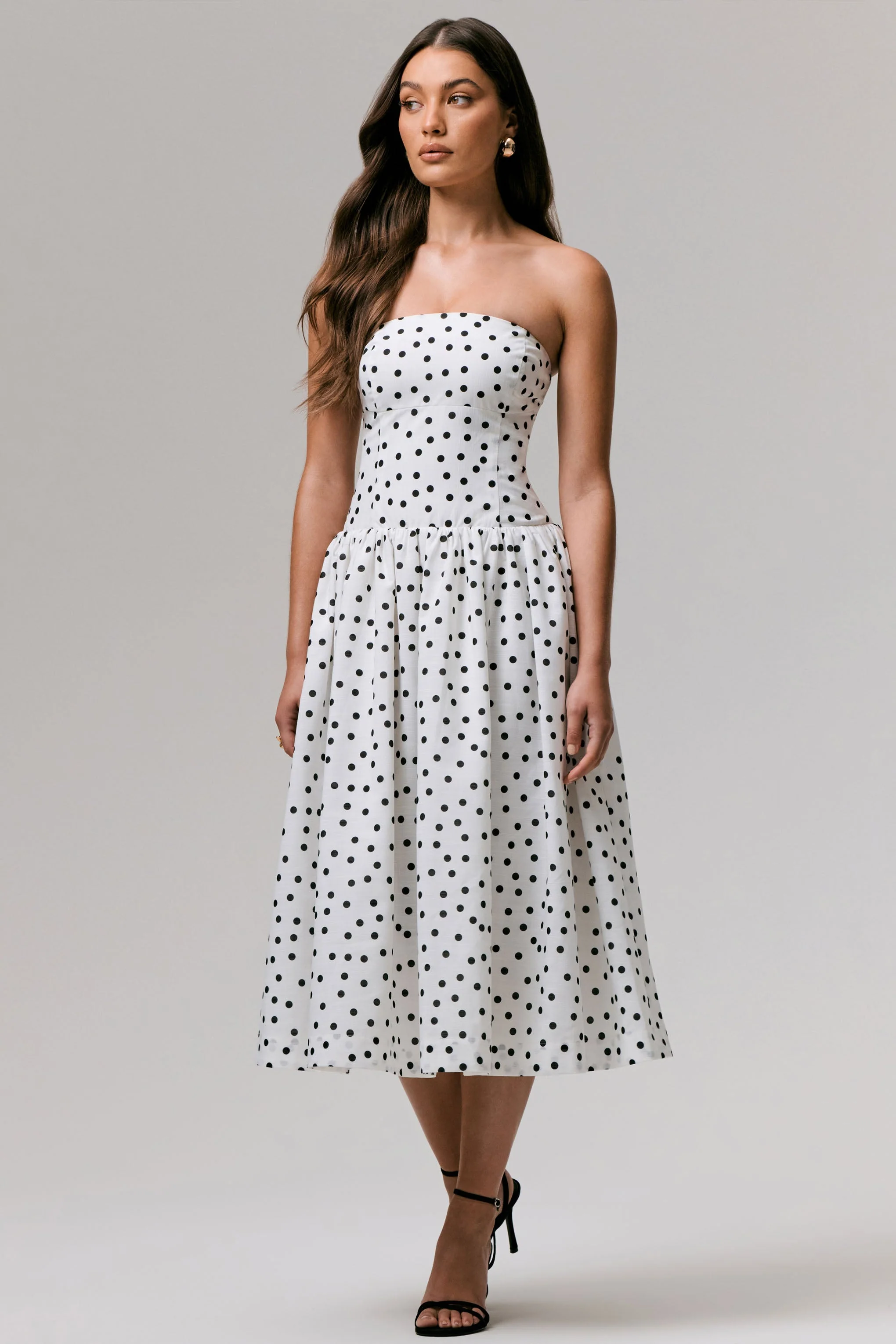Triumph | Stippen Print Bandeau Middi Jurk - Image 4