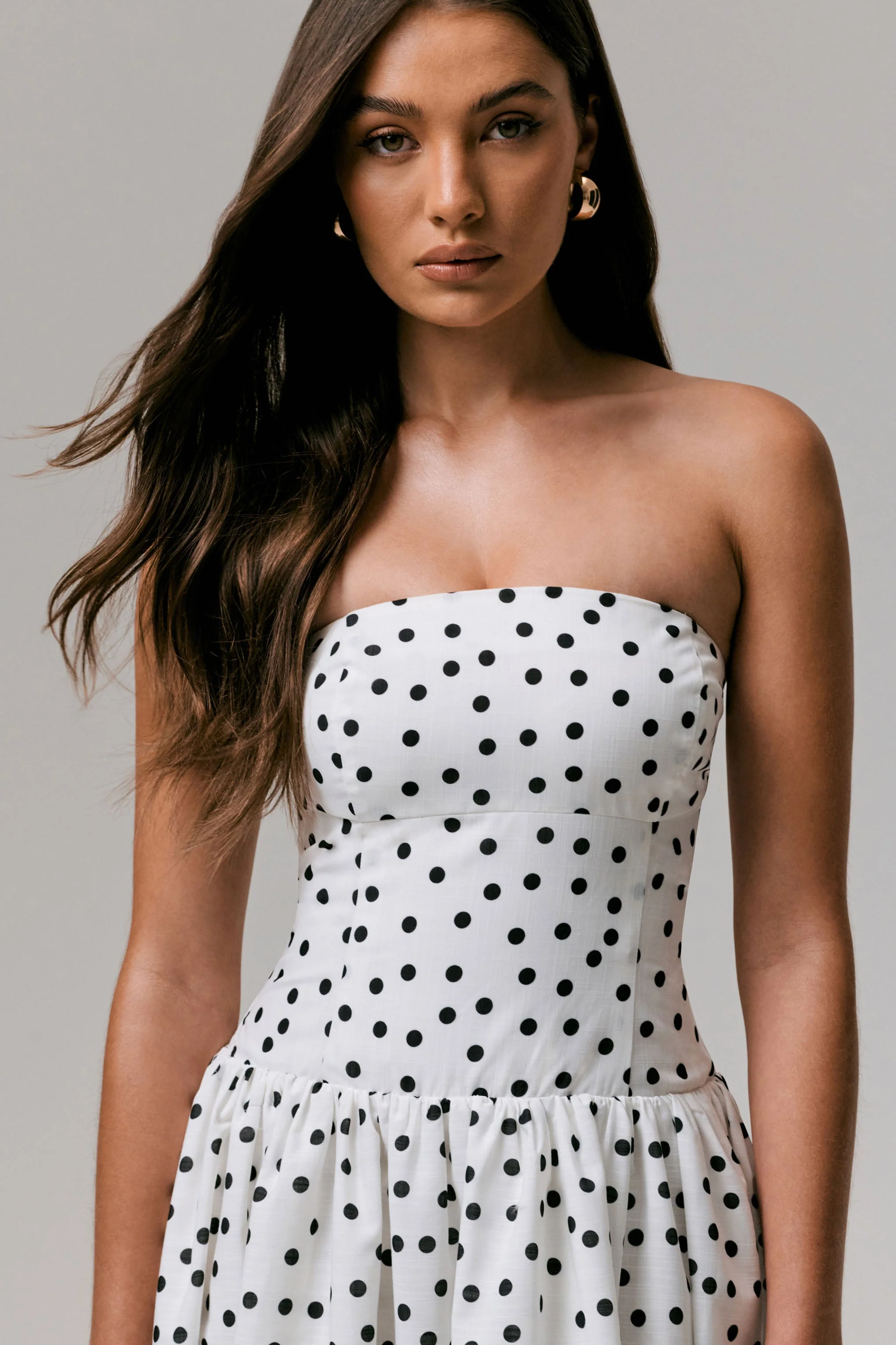 Triumph | Stippen Print Bandeau Middi Jurk - Image 5